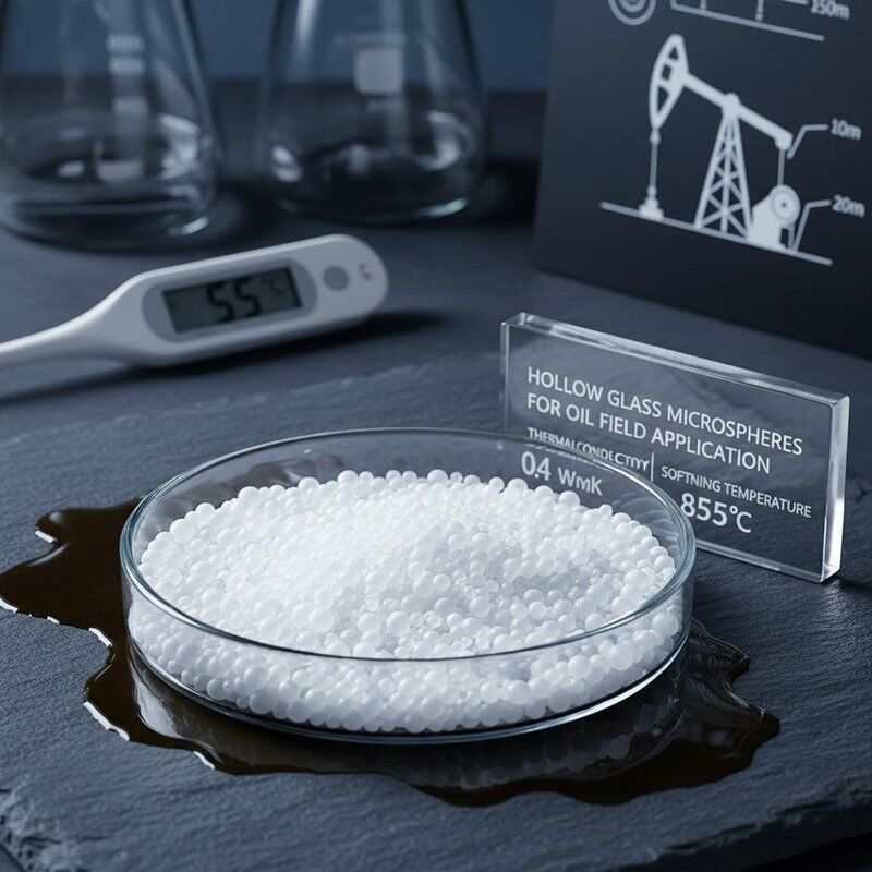 Vi cầu thủy tinh rỗng với độ dẫn nhiệt 0,04 WmK cho ứng dụng mỏ dầu và nhiệt độ hóa mềm 855°C