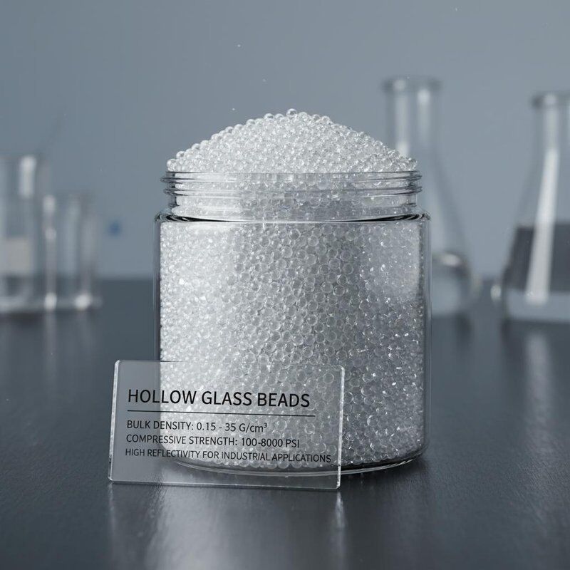 Hạt thủy tinh rỗng với mật độ khối 0,15 - 0,35 G/cm³, cường độ nén 100-8000 Psi và độ phản xạ cao cho các ứng dụng công nghiệp